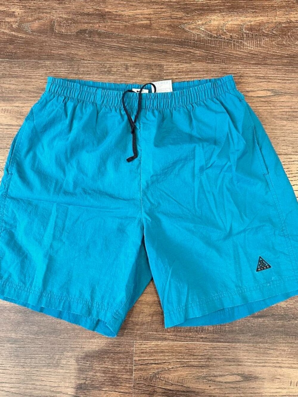 Vintage Nike ACG Turquoise Swim Trunks Board Shorts Drawstring Sz M Gorpcore